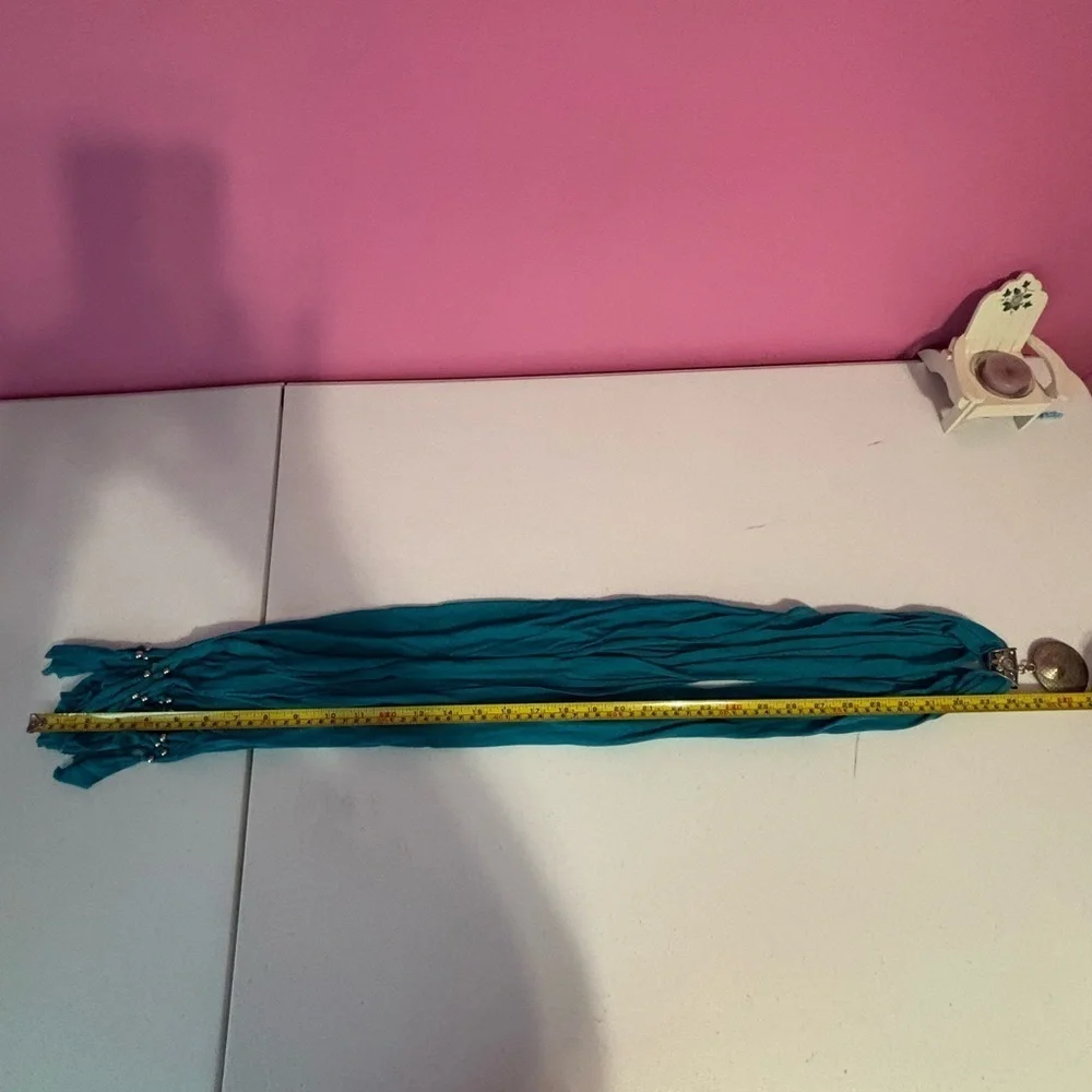 Turquoise Scarf with Pendant - Picture 2 of 5
